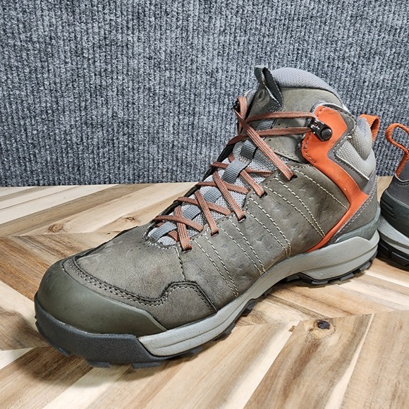 Oboz Sypes Mid Leather B-Dry Men\'s Size 9 Hiking Boots Gunmetal Gray Orange main image 4